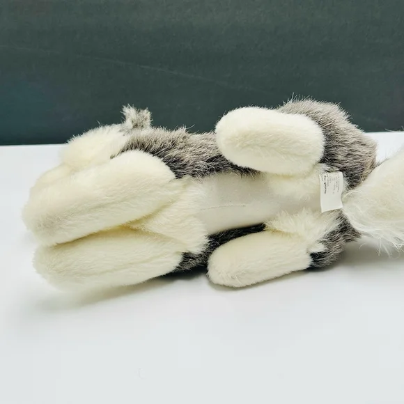 1996 Husqvarna Siberian Husky Wolf Dog Plush Puppy 15” Laying Stuffed Animal - Picture 8 of 10